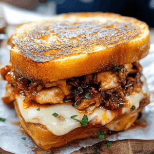 This BBQ Chicken Grilled Cheese is the ultimate comfort food reinvented! With tender shredded chicken coated in tangy BBQ sauce, melted cheese, and crispy bread, it's a delicious twist on a classic favorite. Perfect for quick weeknight dinners or game day snacking! Save this recipe for an easy meal your whole family will love!
