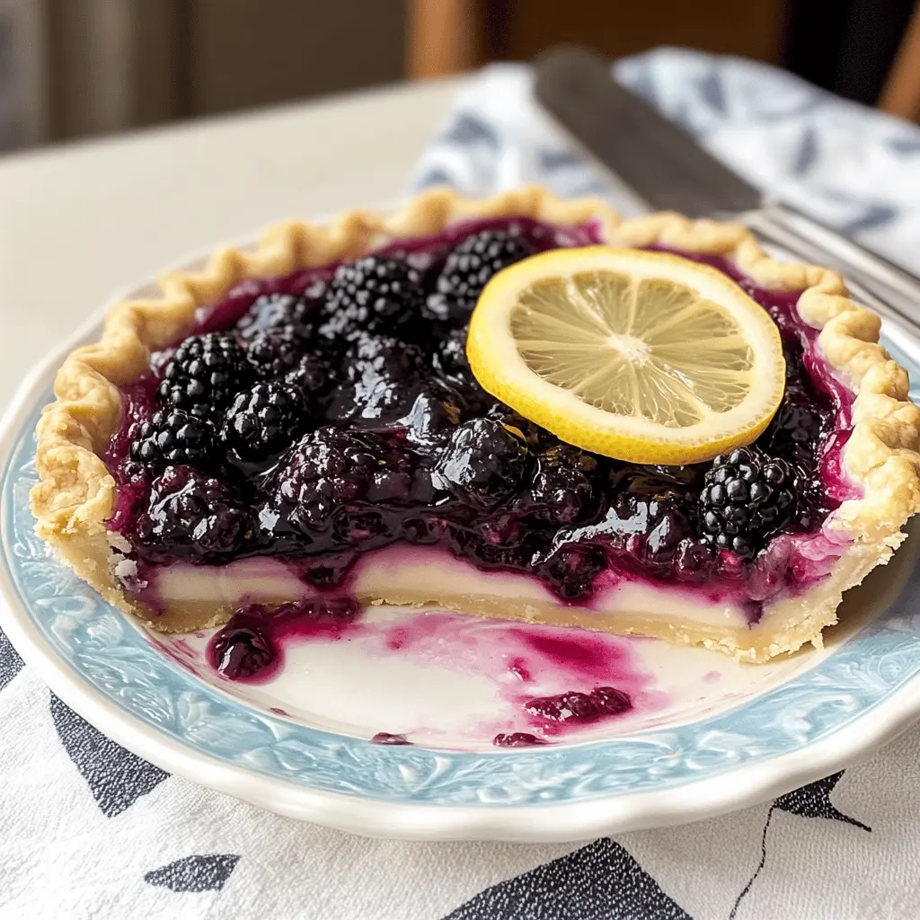 Brighten your dessert table with this refreshing Blackberry Lemonade Pie! Made with creamy lemon filling and juicy blackberries, this pie is perfect for summer gatherings or a sweet afternoon treat. Easy to make and utterly delicious, it's sure to be a hit! Save this recipe for your next celebration or just to enjoy at home.