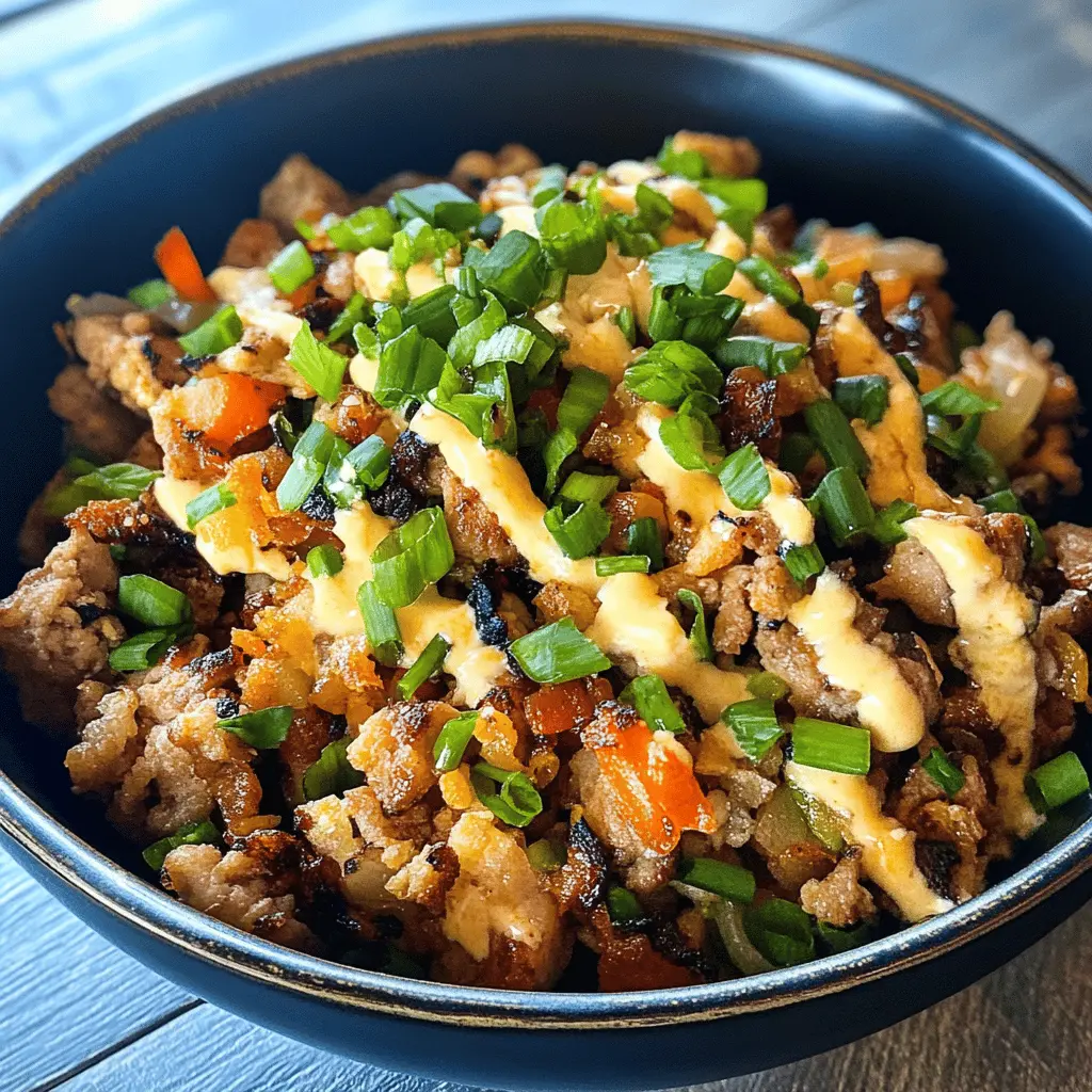 This Blackstone Egg Roll In A Bowl is an easy, flavorful twist on traditional egg rolls, packed with ground pork, cabbage, and a tasty blend of seasonings! Perfect for meal prep or a cozy family dinner. Save this recipe for your next weeknight meal or a lunch that’s sure to impress. It’s quick, hearty, and filled with deliciousness!
