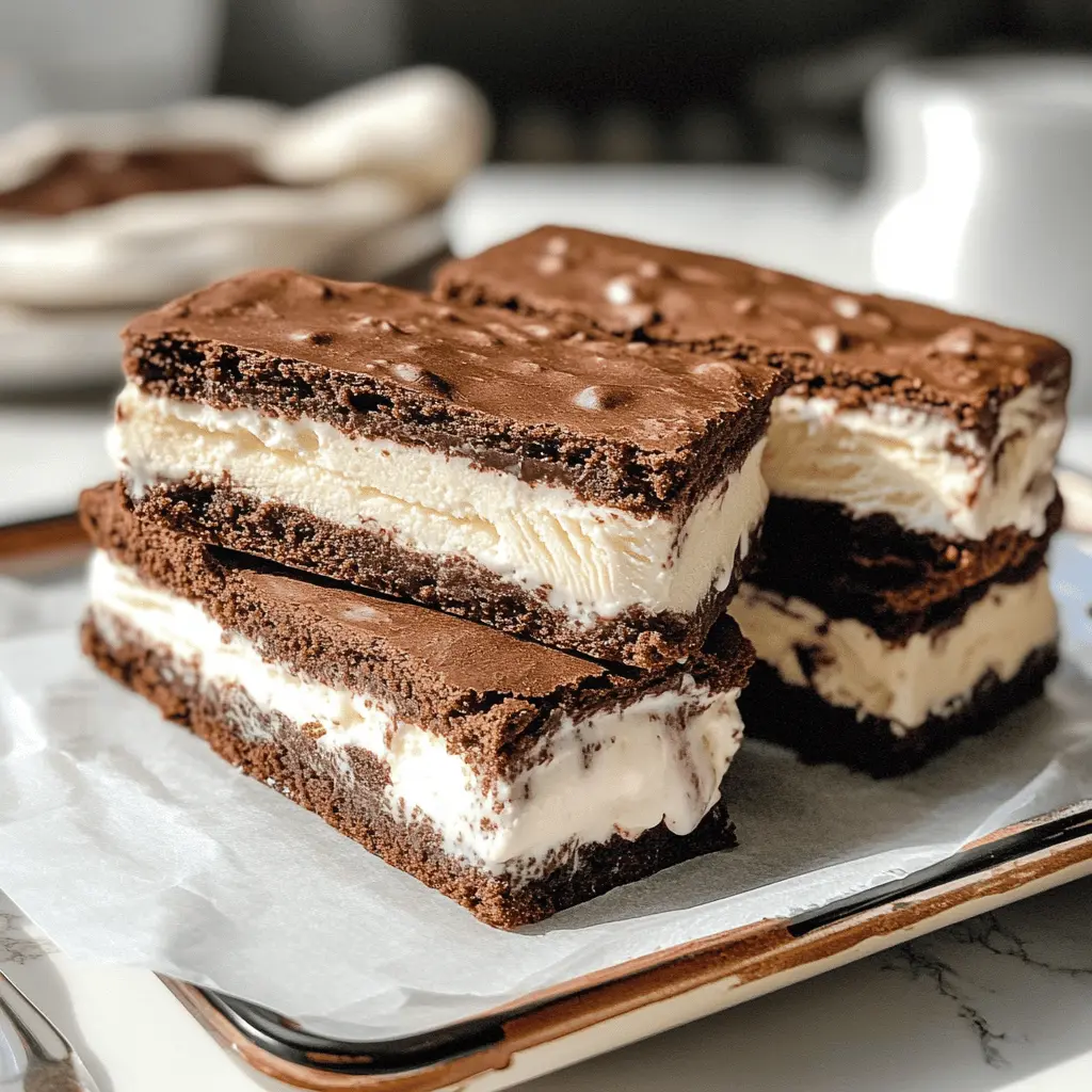 These Brownie Ice Cream Sandwiches are the ultimate treat for any dessert lover! Rich, fudgy brownies paired with creamy ice cream create a delightful combination. Perfect for summer gatherings or a cozy night in, this easy recipe adds a fun twist to classic desserts. Save this idea for your next celebration or whenever you need a sweet pick-me-up!