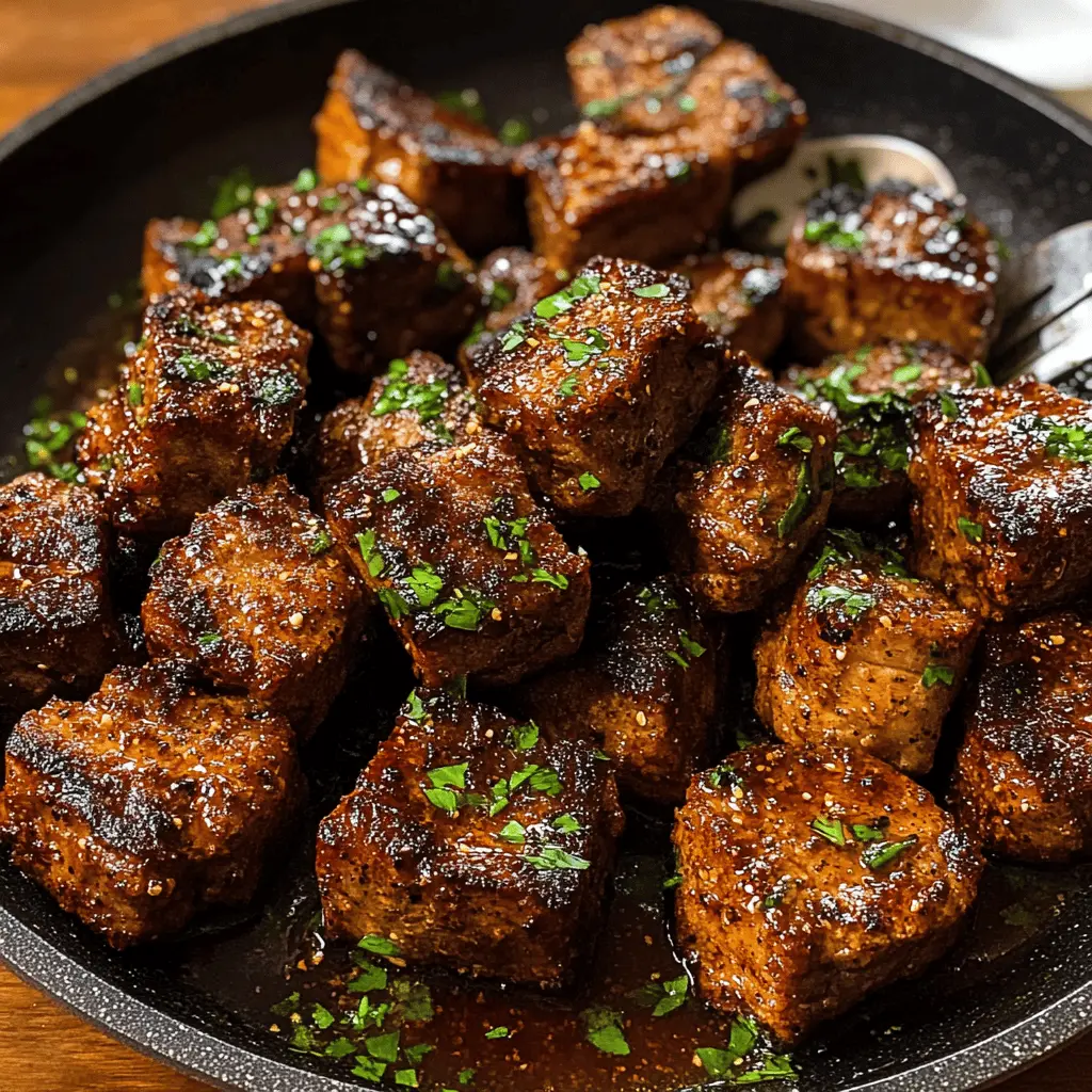 Cooked to perfection, these Cajun Garlic Butter Steak Bites are packed with bold flavors and melt-in-your-mouth tenderness. Juicy steak is tossed in a zesty Cajun seasoning, then sautéed in rich garlic butter for an unforgettable dish. Perfect for appetizers or a quick dinner! Save this recipe for your next gathering or date night!