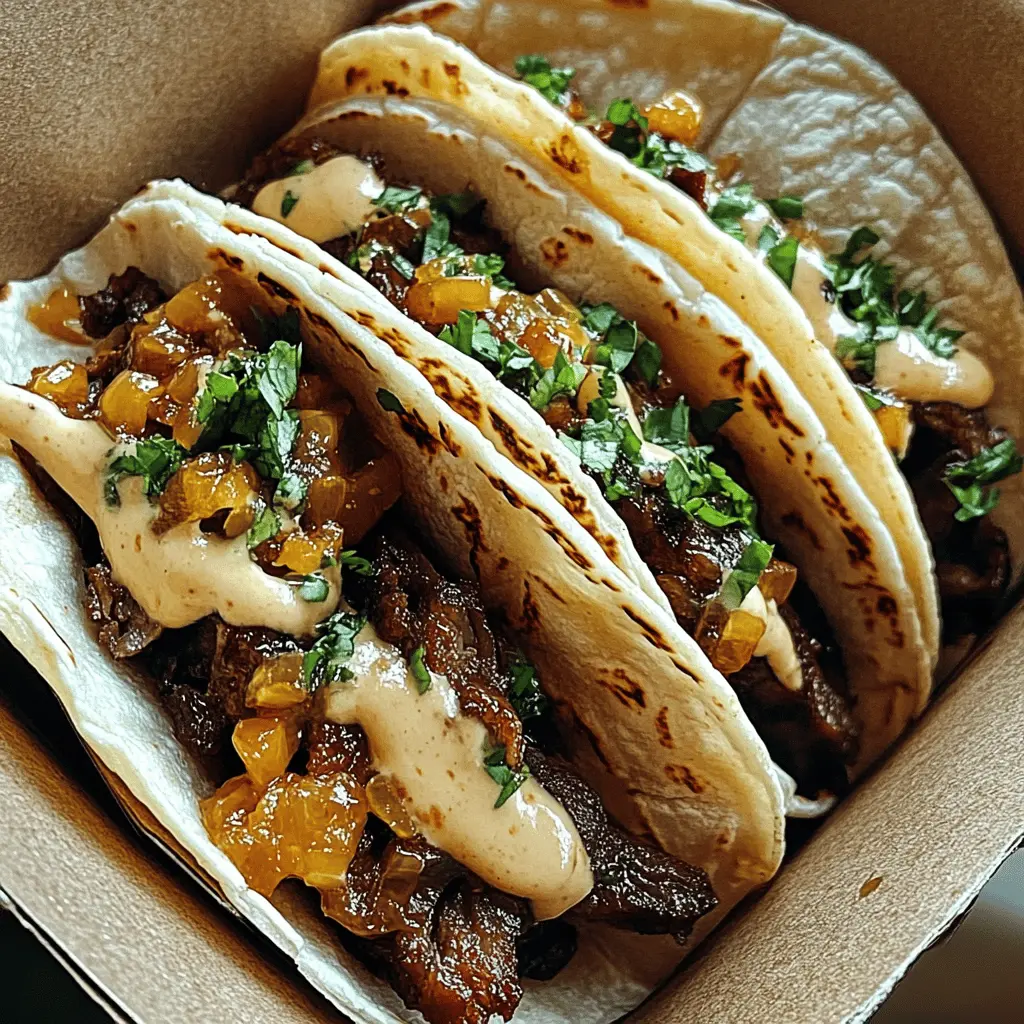 Enjoy a burst of flavor with these Garlic Butter Honey BBQ Beef Tacos! Perfectly seasoned beef meets a delightful garlic butter sauce, then drizzled with honey for a sweet twist. Quick to make and packed with mouthwatering tastes, these tacos are great for any weeknight dinner or casual gathering. Save this recipe for your next taco night!