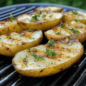 Turn your ordinary potatoes into delicious grilled baked potatoes! Fluffy on the inside with a smoky, crispy skin, these are perfect for summer barbecues or a cozy dinner at home. Just season with your favorite herbs and spices, wrap them in foil, and grill to perfection. Save this recipe for your next cookout, and impress your guests with this easy and tasty side dish!
