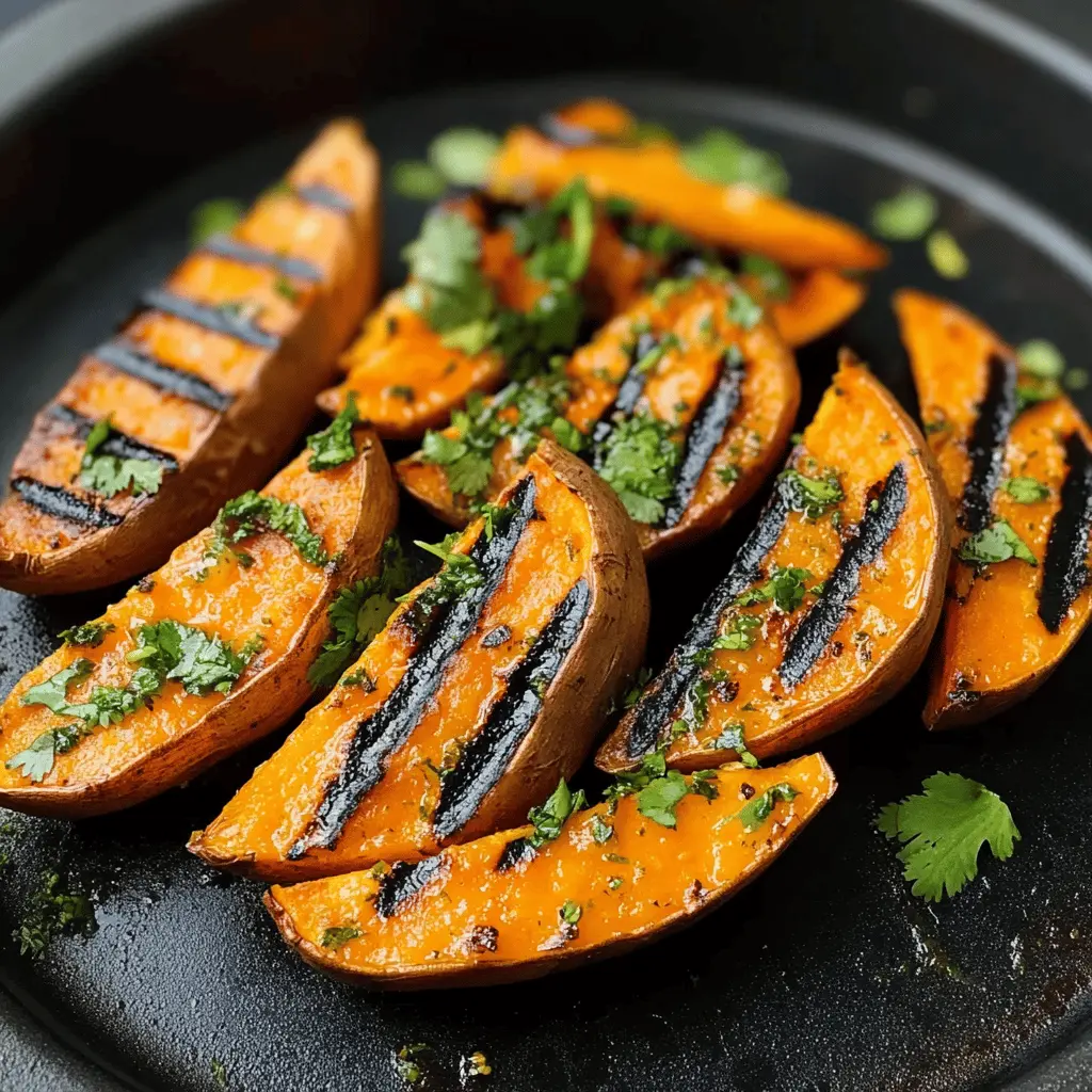 Looking for a tasty side dish? These Grilled Cilantro-lime Sweet Potatoes are bursting with flavor! The vibrant combination of fresh cilantro and zesty lime elevates the natural sweetness of the potatoes. Perfect for summer barbecues or weeknight dinners! Save this recipe to impress your guests and enjoy a healthy, delicious treat any time.