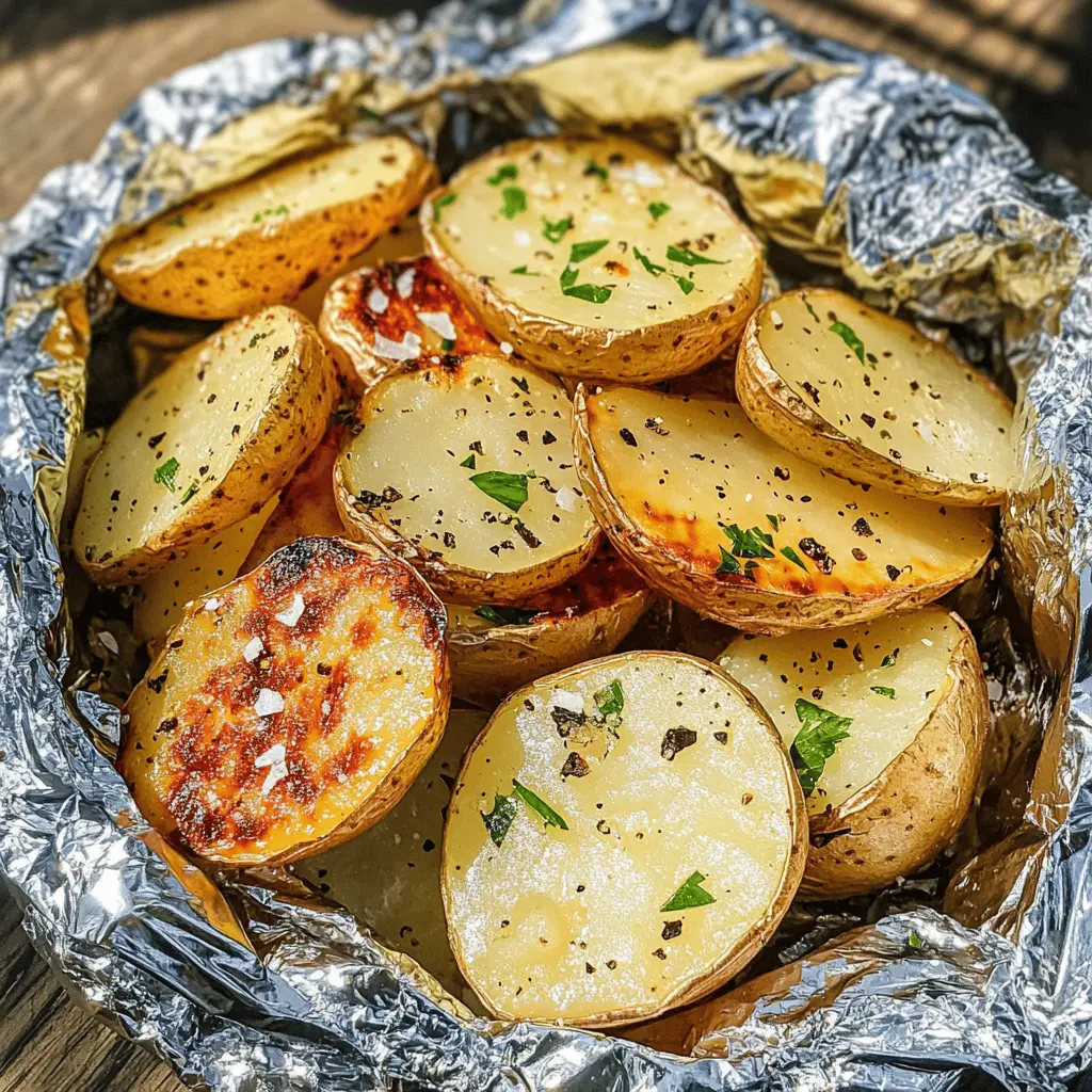 Perfectly grilled potatoes in foil are a must-try for your next cookout! These potato packets are seasoned to perfection and cooked until tender, making them a delicious side dish. With easy prep and minimal cleanup, they're perfect for family gatherings or summer barbecues. Save this recipe for a hassle-free, tasty addition to your outdoor meals!