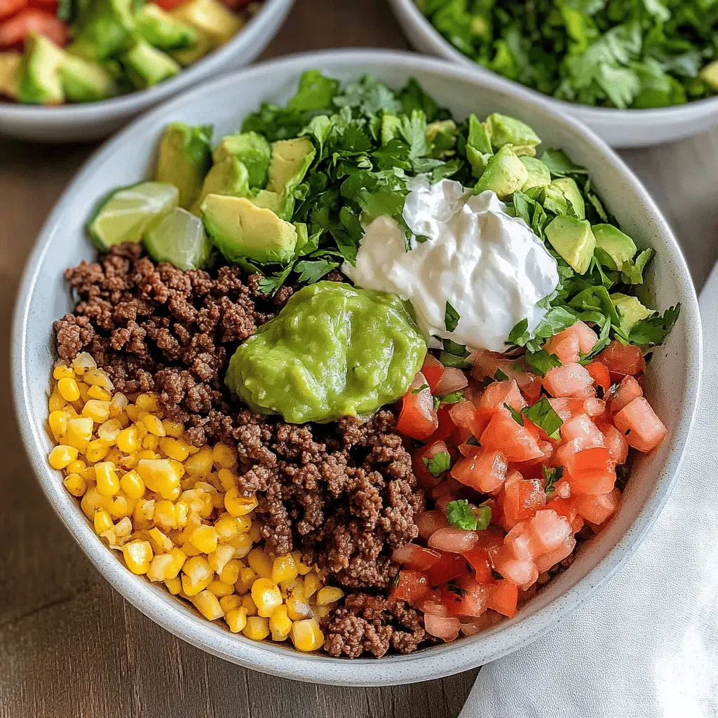 Whip up a hearty Ground Beef Burrito Bowl that’s perfect for busy weeknights! Packed with flavorful seasoned beef, fresh veggies, and your choice of toppings, this bowl is a satisfying meal that everyone will love. Perfect for meal prep or a family dinner, be sure to save this recipe for your next go-to dish!