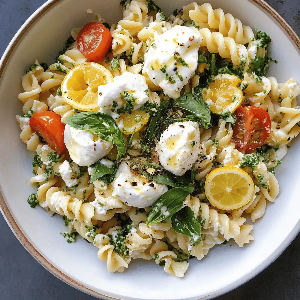 Brighten up your lunch with this refreshing Lemon Burrata Pasta Salad! Packed with creamy burrata, zesty lemon, and vibrant veggies, it’s the perfect dish for picnics or quick weeknight dinners. The balance of flavors and textures will leave everyone wanting more. Save this recipe for a delightful meal that’s easy to whip up any time!