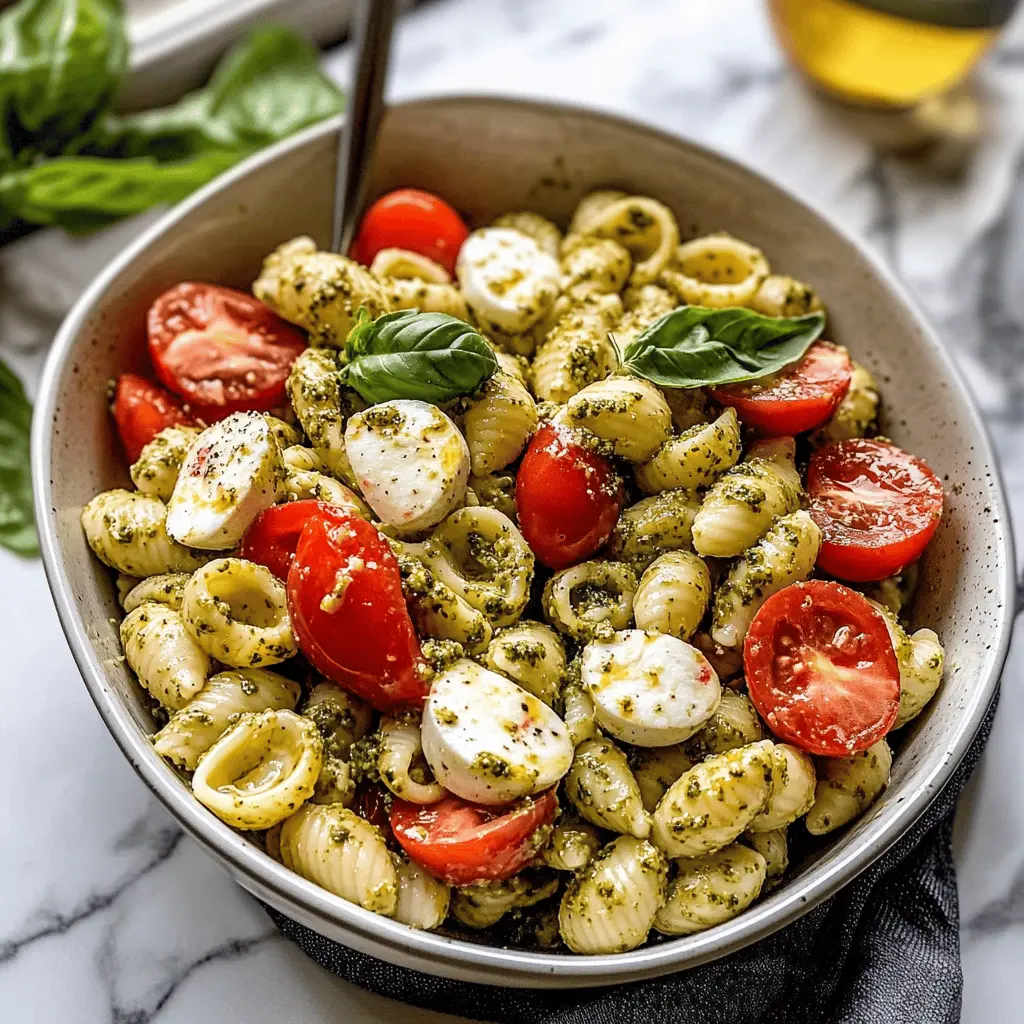 This Light and Creamy Pesto Caprese Pasta Salad is a refreshing twist on a classic. With vibrant cherry tomatoes, fresh mozzarella, and a smooth pesto dressing, it’s perfect for picnics or potlucks. Make it ahead for an easy side that everyone will love! Save this recipe for your next gathering and enjoy a burst of flavors in every bite.