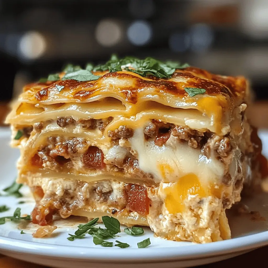 Get ready for a comfort food twist with this Parmesan Garlic Bacon Cheeseburger Lasagna! Layered with rich flavors of beef, crispy bacon, and creamy cheese, it’s a meal that will please everyone at the table. Perfect for family dinners or weekend gatherings, don’t forget to save this recipe for a delicious night in!