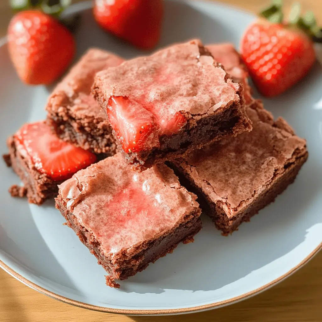 Indulge your sweet tooth with these delicious Strawberry Brownies! This easy recipe combines rich, fudgy brownies with juicy strawberries for the perfect treat. Ideal for parties, picnics, or just a cozy night in, these brownies elevate any occasion. Save this recipe now and impress your friends and family with this delightful dessert!