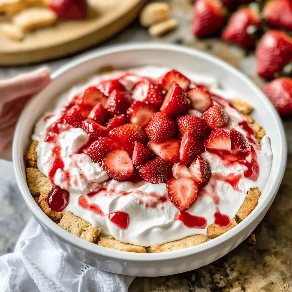 Get ready for a creamy and delightful treat with this Strawberry Cheesecake Dip! Made with rich cream cheese and fresh strawberries, it’s perfect for parties or a sweet snack at home. Serve it with graham crackers or fruit for an easy dessert. Don’t forget to save this recipe for your next gathering!