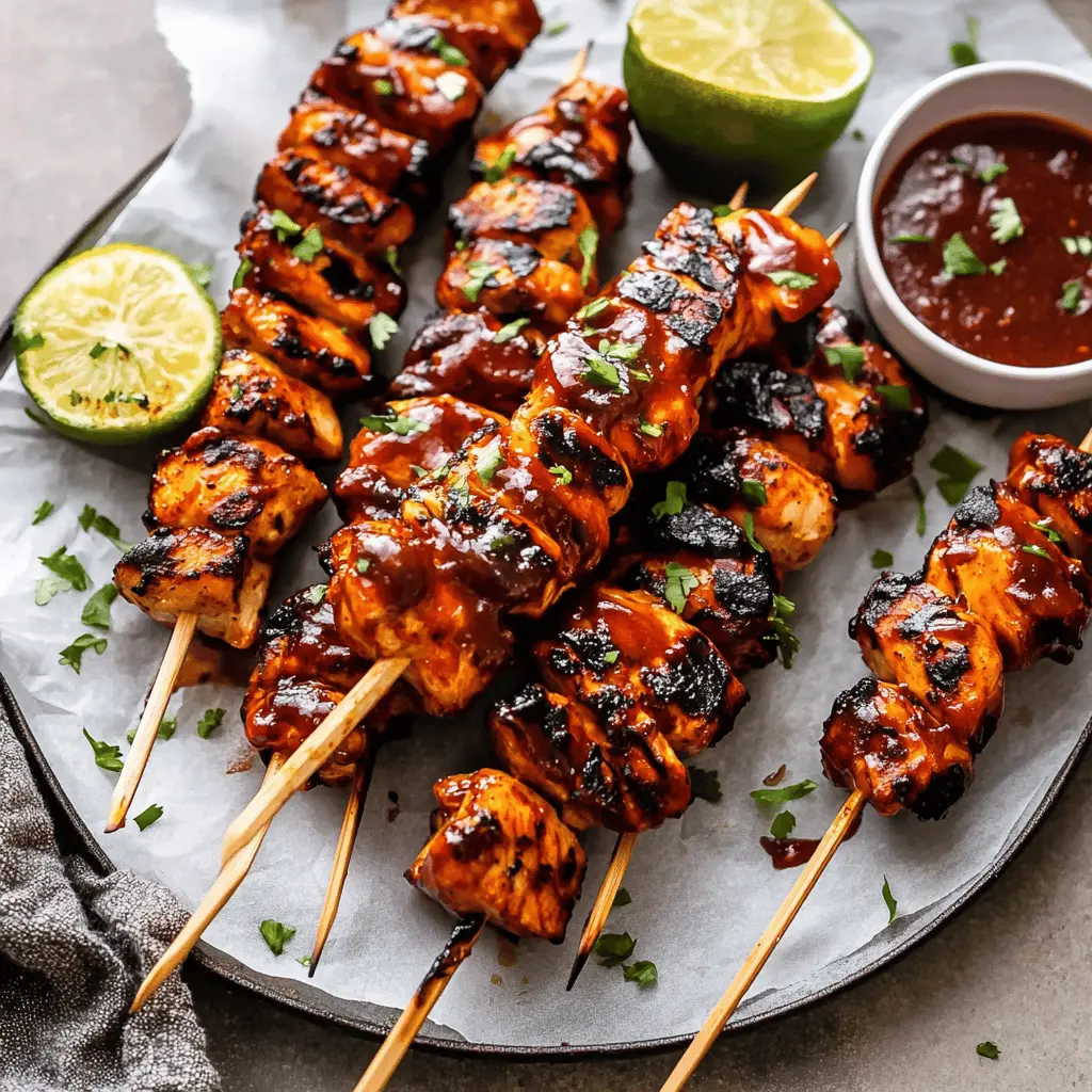 These BBQ chicken skewers are bursting with flavor and perfect for any gathering! Juicy, tender chicken is marinated in a delicious blend of spices and BBQ sauce, then grilled to perfection. Ideal for summer cookouts or weeknight dinners, these skewers are a hit with everyone. Save this recipe for your next barbecue and enjoy a tasty meal with friends and family!
