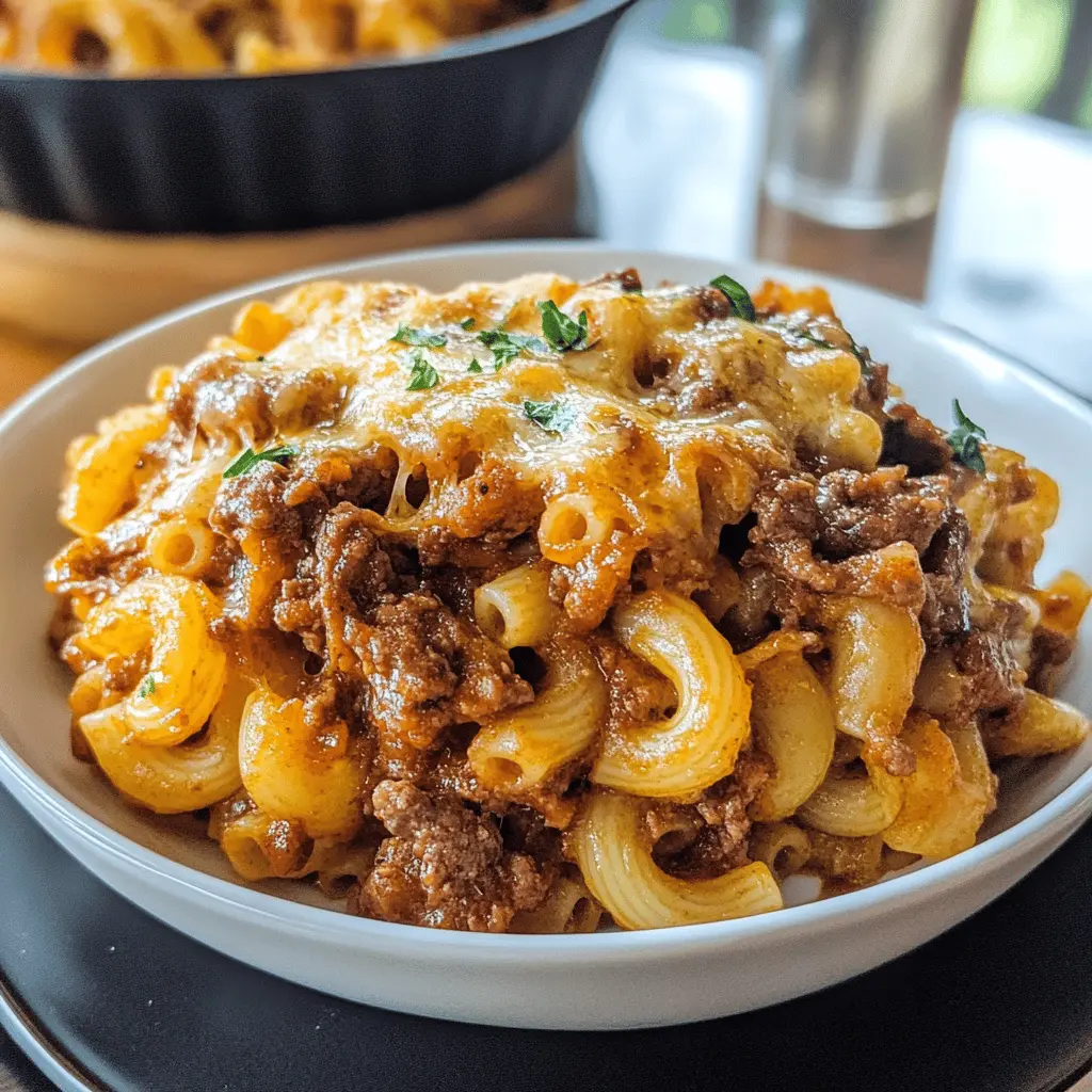 Delight in the comforting flavors of this Best Homemade Beefaroni recipe! With tender beef, hearty pasta, and a rich tomato sauce, this dish brings back childhood memories while being easy to make. Perfect for family dinners or meal prep, save this recipe for a cozy night in or a quick weeknight meal!