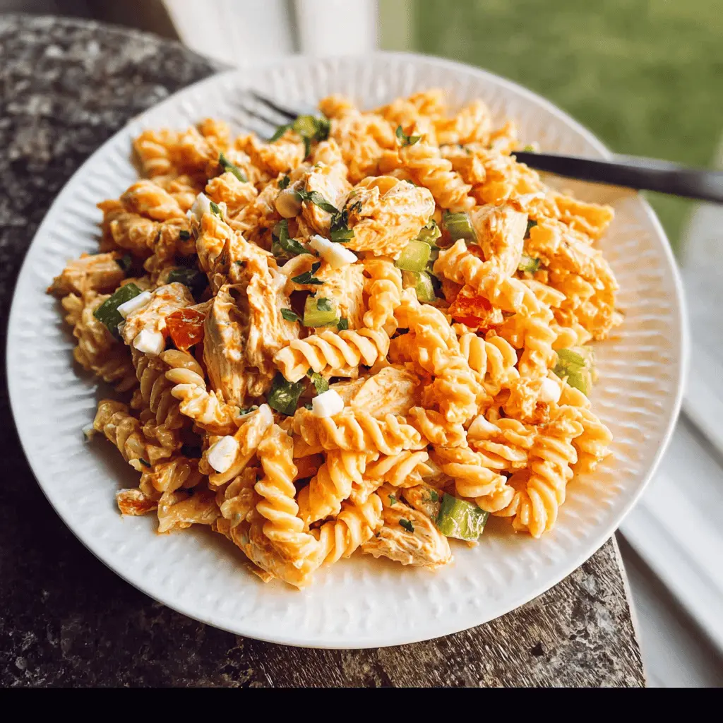 Easy Buffalo Chicken Pasta Salad Recipe