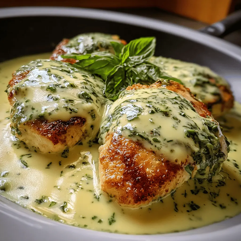Easy Mozzarella Chicken in Creamy Basil Sauce