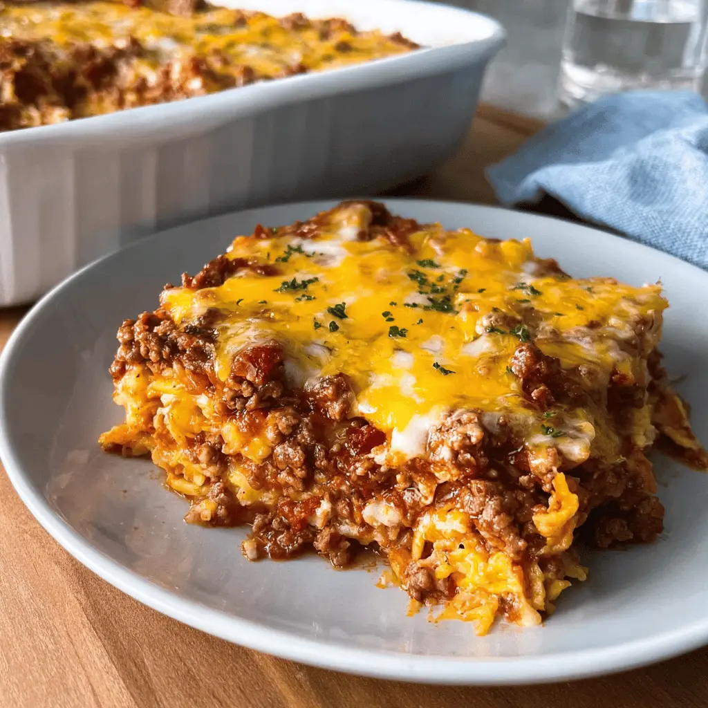 Easy Cheesy Hamburger Casserole Recipe