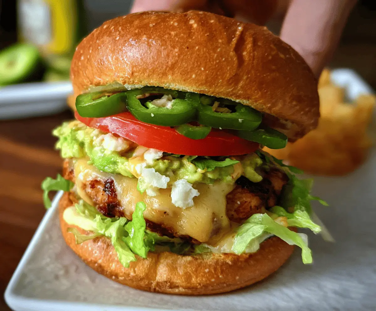 Easy Cheesy Jalapeño Pepper Jack Chicken Burger
