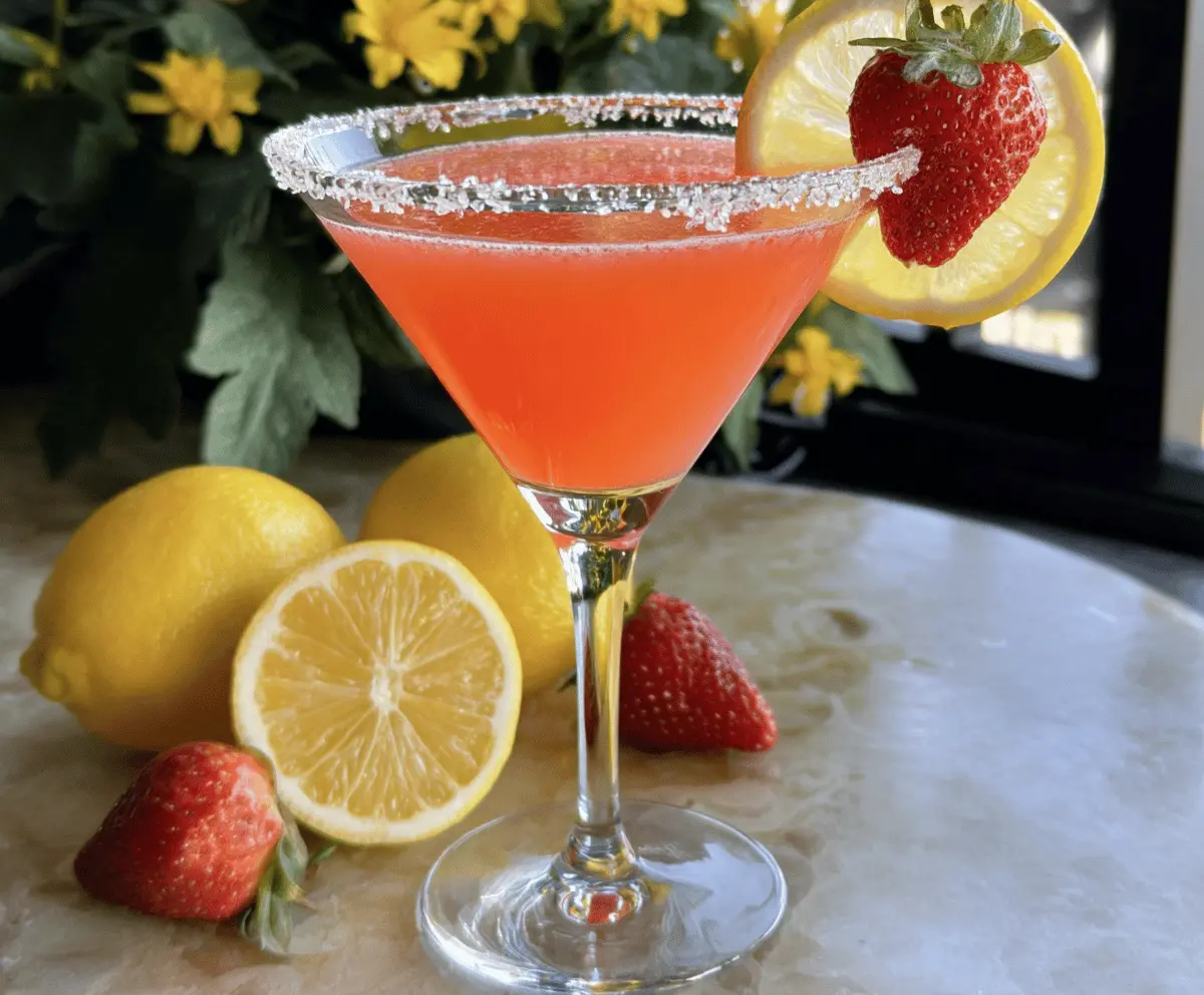 Easy Strawberry Lemon Drop Martini Recipe