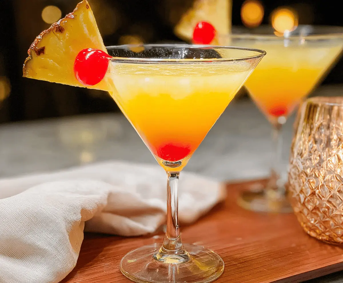 Easy Pineapple Upside Down Martini Recipe