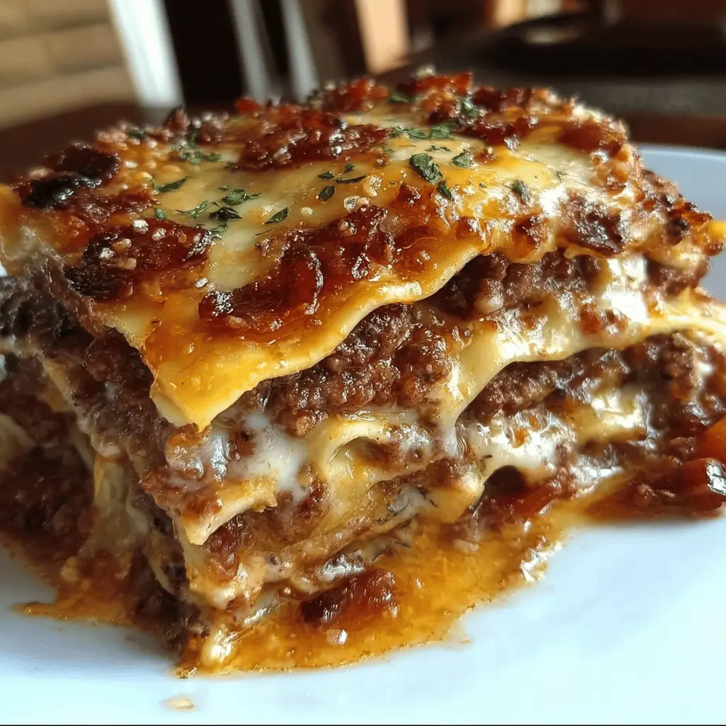 Easy Parmesan Garlic Bacon Cheeseburger Lasagna