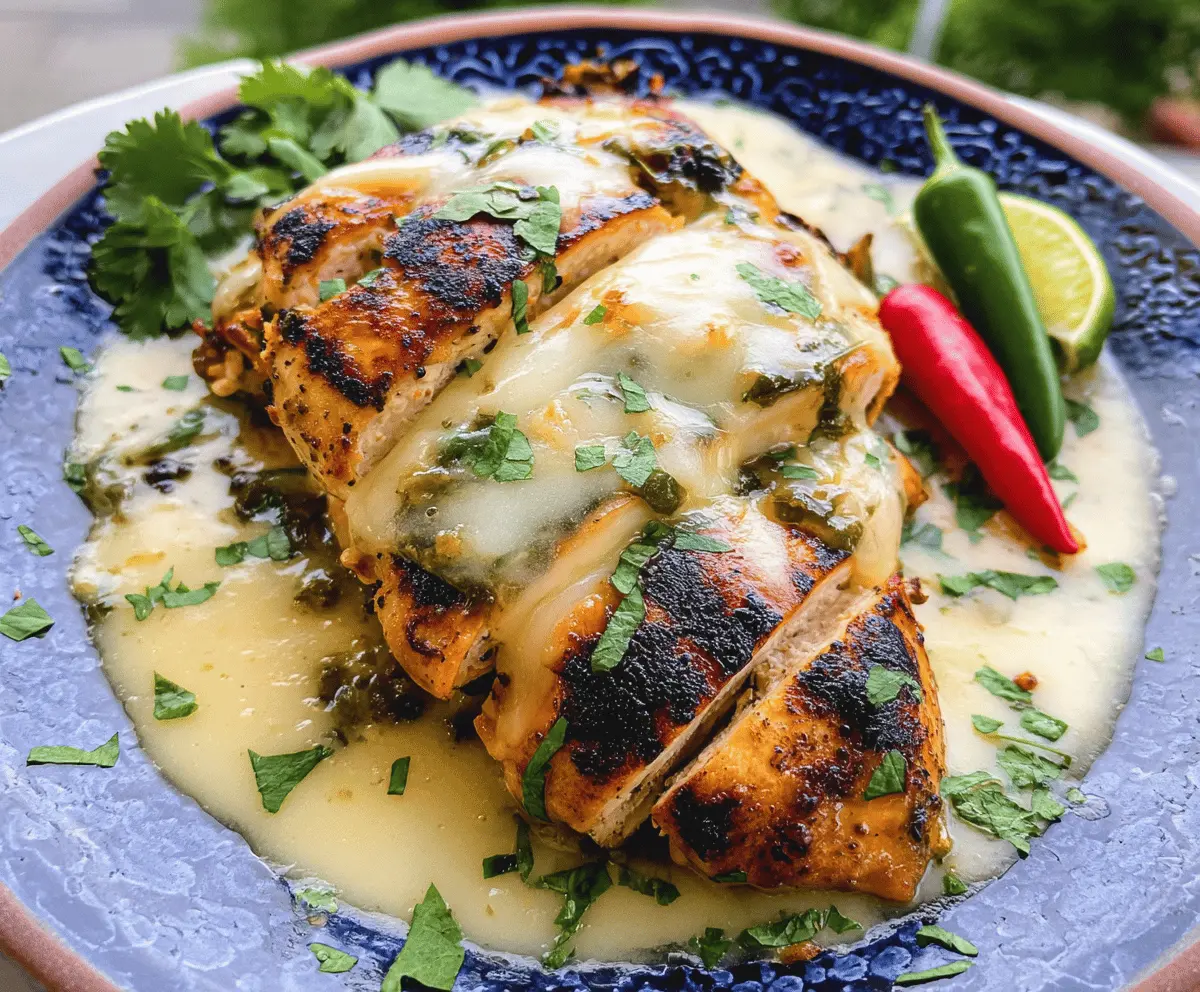 Easy Grilled Salsa Verde Chicken with Pepper Jack