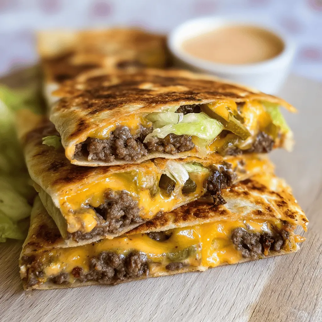 Cheeseburger Quesadilla With Easy Homemade Sauce
