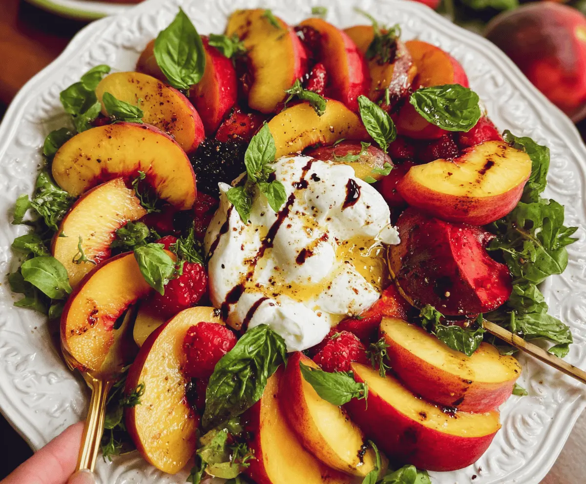Easy Peach Burrata Salad Recipe