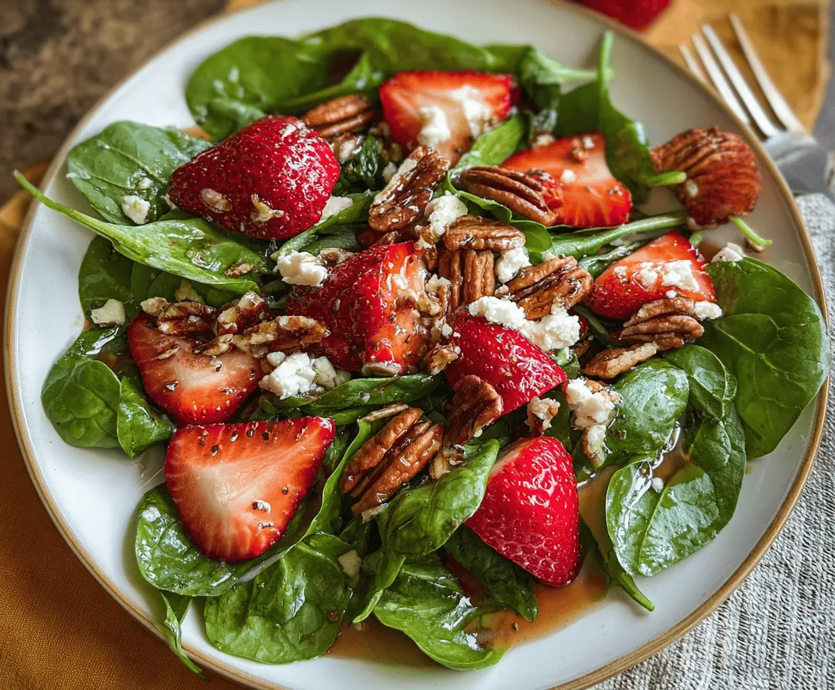 Easy Spinach Strawberry Salad With Pecans