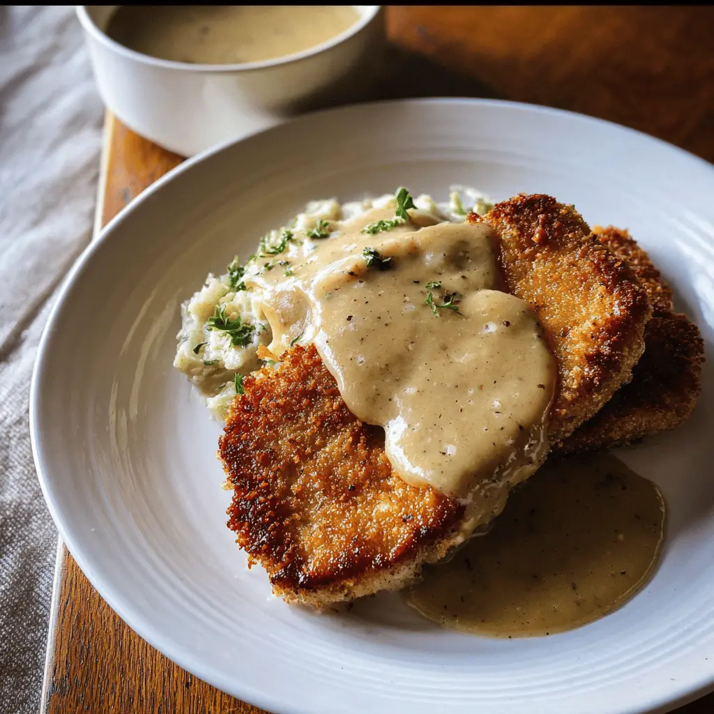 Easy Pork Schnitzel With Creamy Dijon Gravy