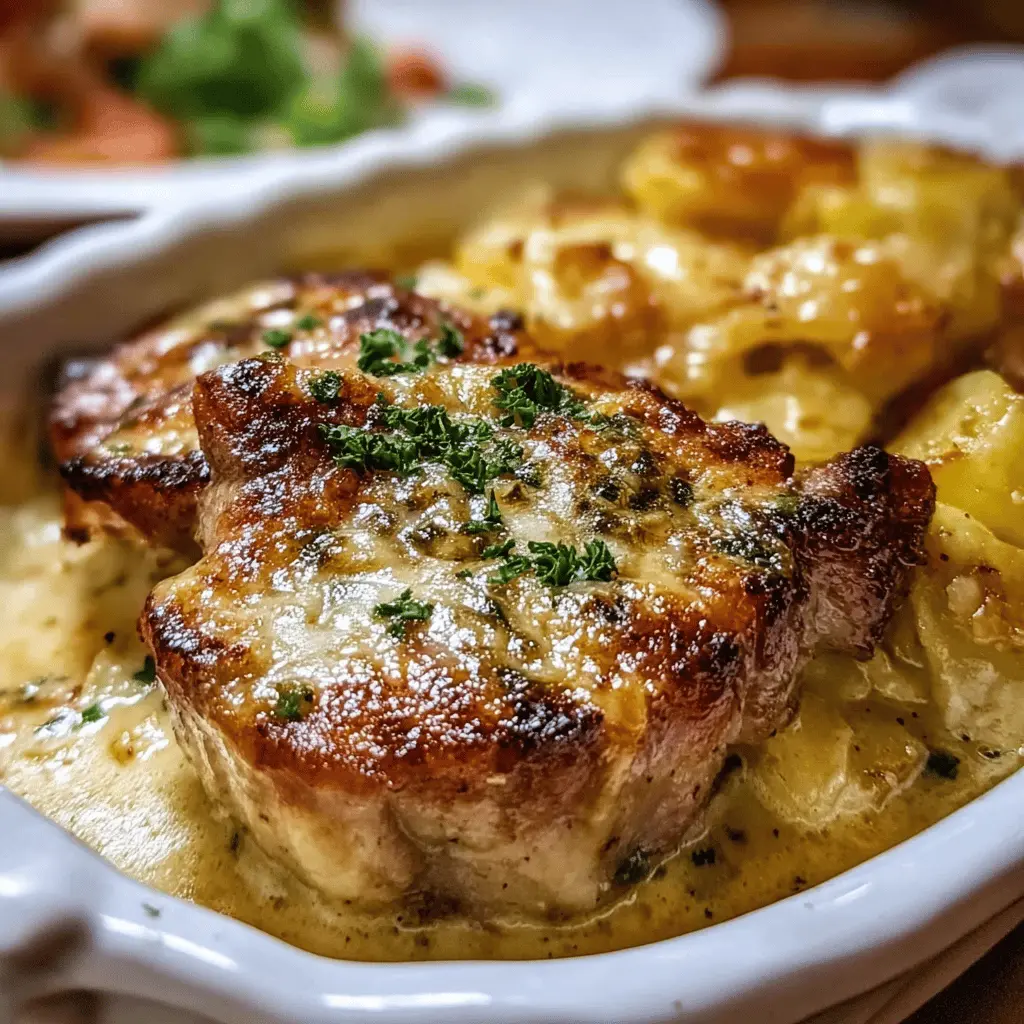 Easy Smothered Pork Chops with Cheesy Scalloped Potatoes