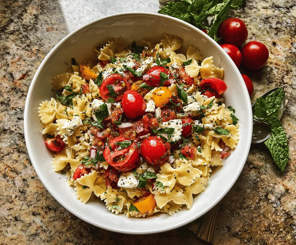 Easy Bruschetta Pasta Salad Recipe