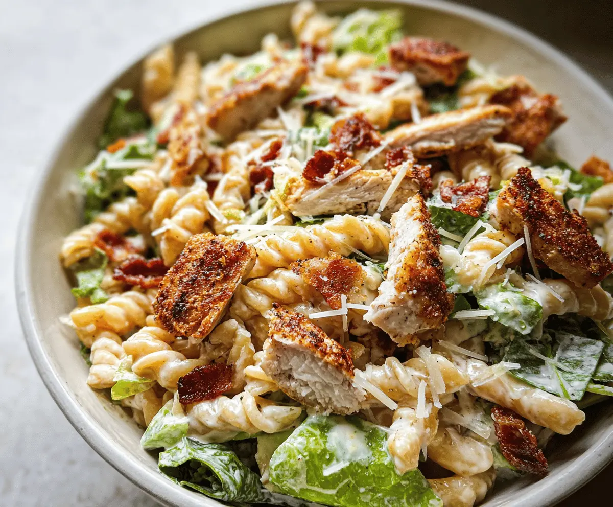 Easy Chicken Caesar Pasta Salad Recipe