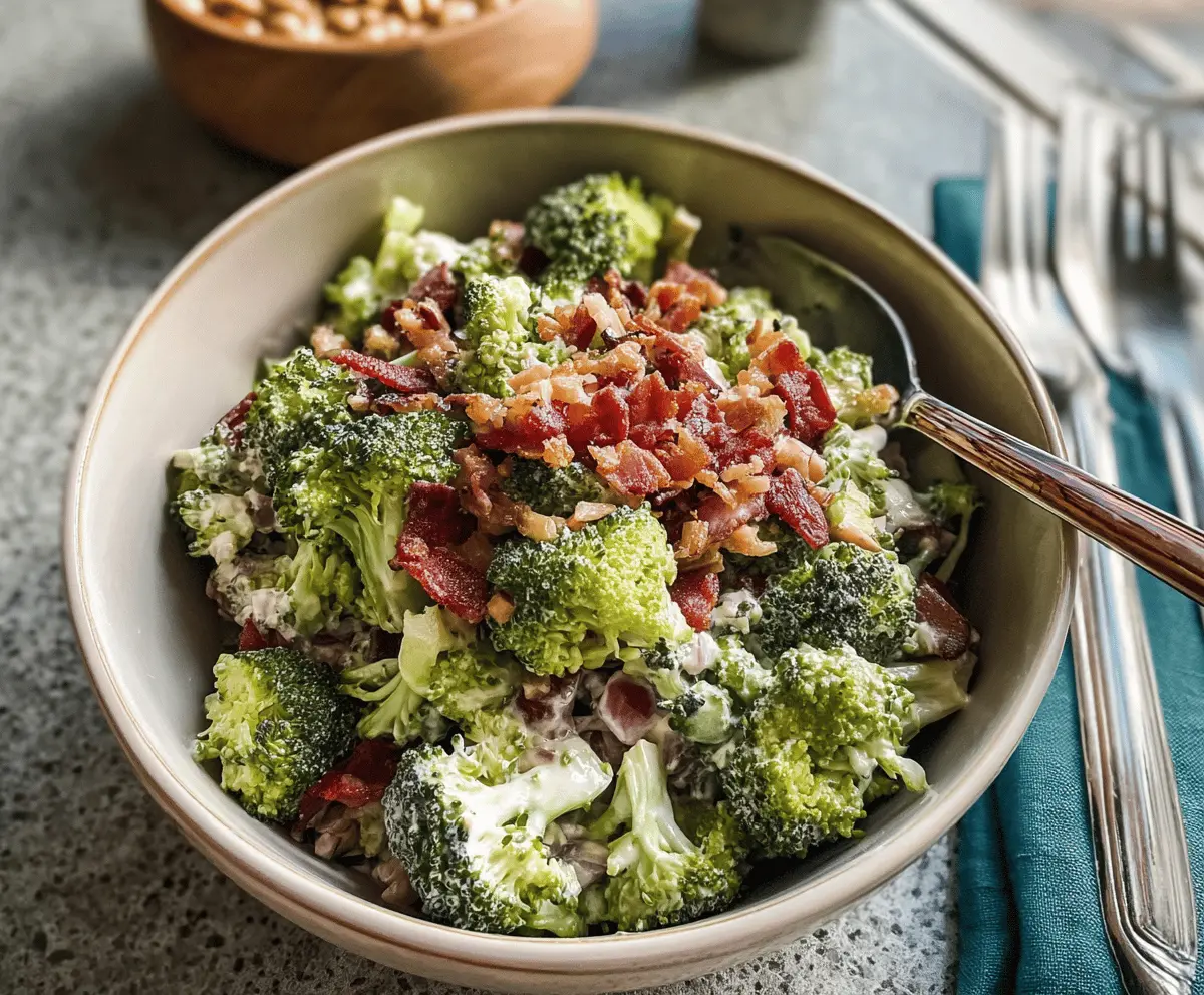 Easy Creamy Broccoli Salad Recipe
