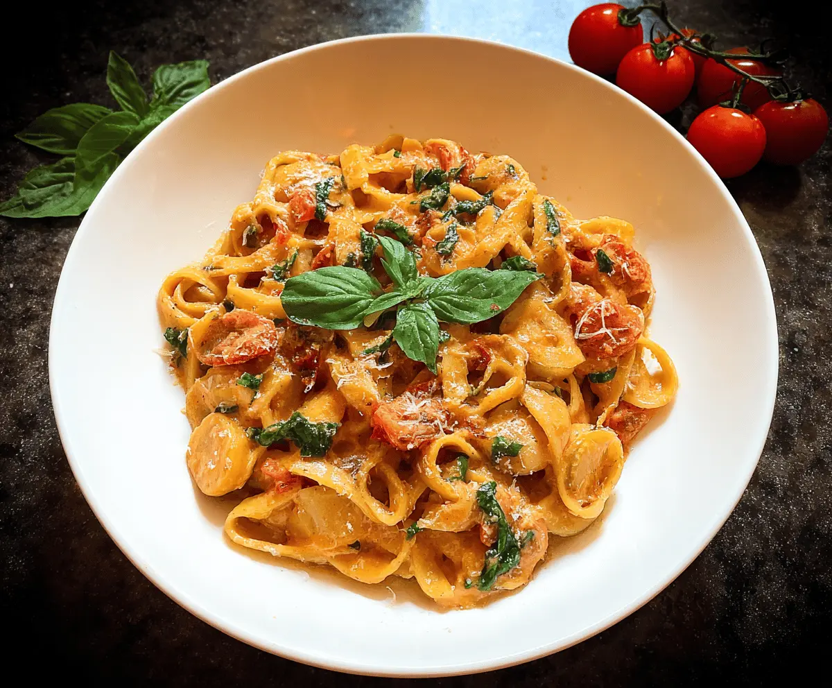 Creamy Basil Tomato Pasta Recipe - Quick & Delicious