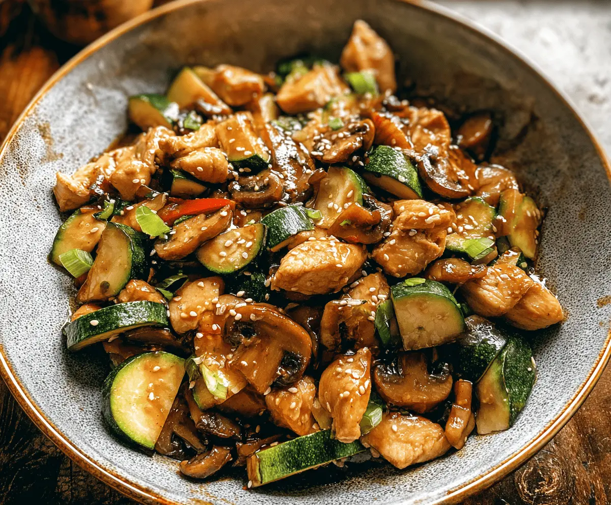 Quick Zucchini Mushroom Chicken Stir Fry
