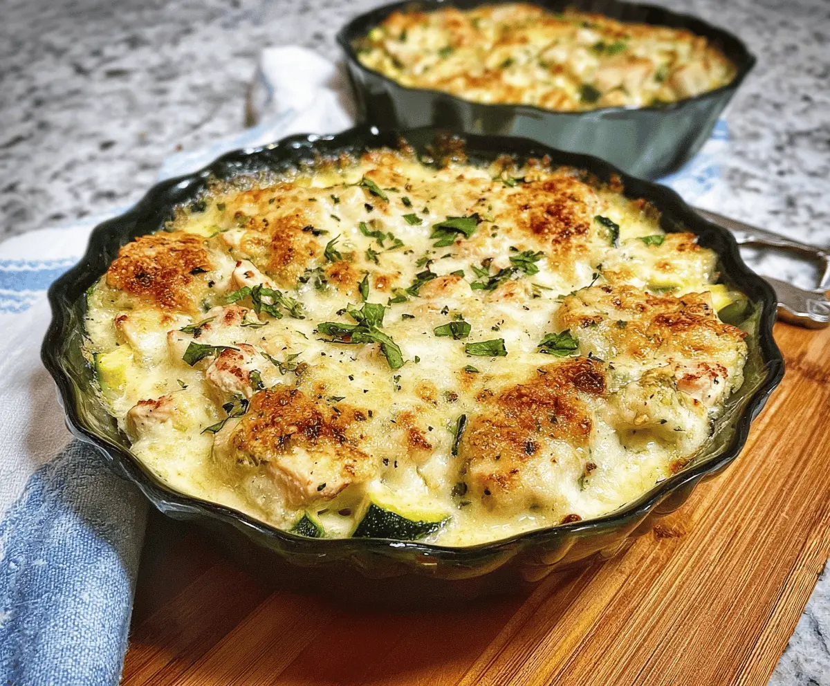 Cheesy Keto Chicken Zucchini Bake Recipe