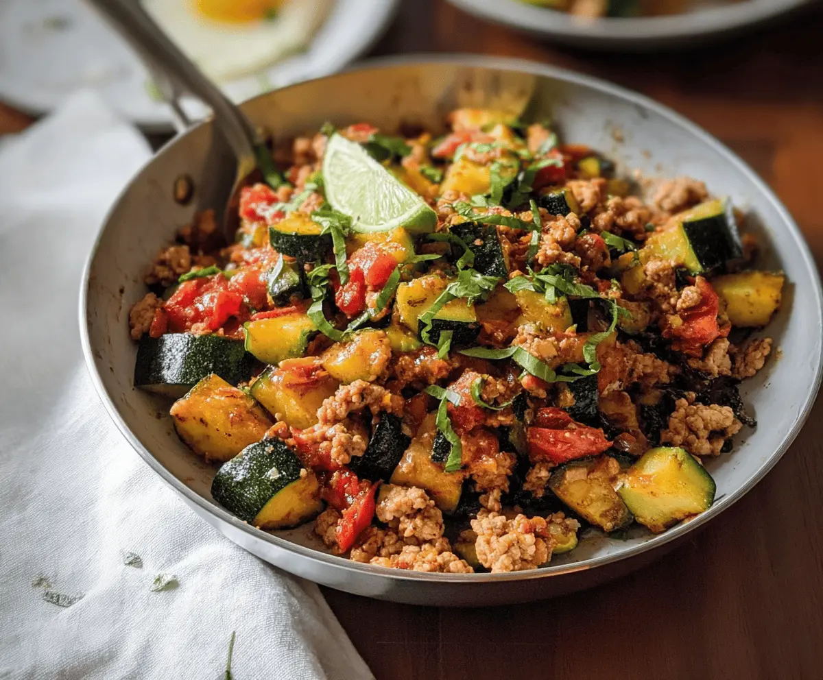 Easy Ground Turkey and Zucchini Skillet Dinner