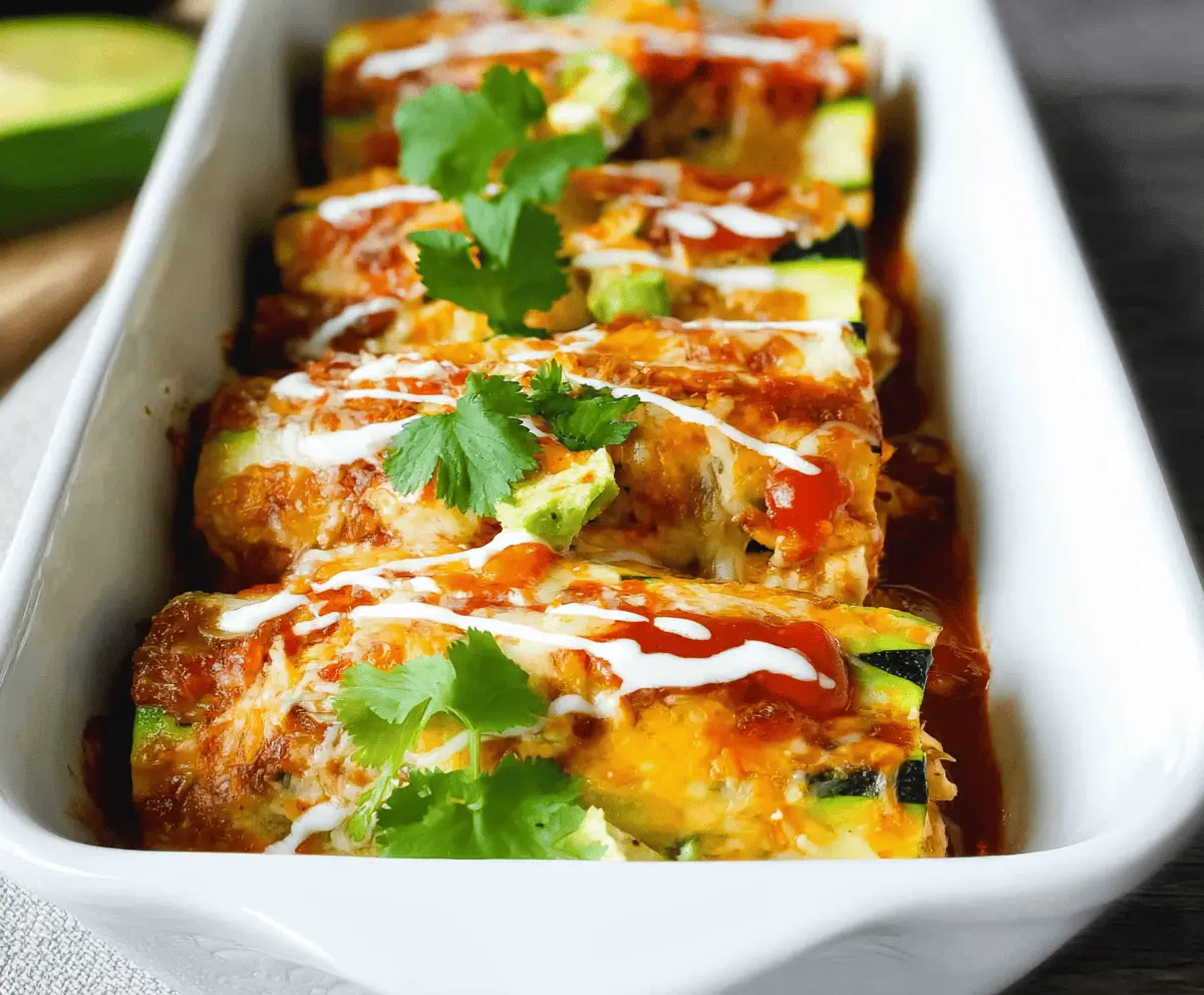 Healthy Keto Chicken Zucchini Enchiladas Low Carb