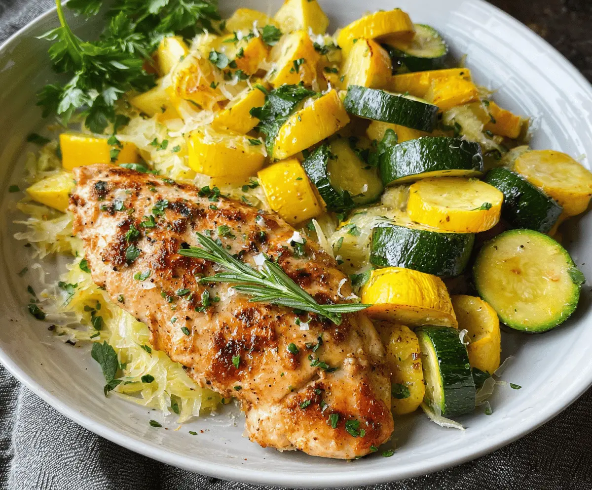 Easy Healthy Chicken Breast with Zucchini and Squash