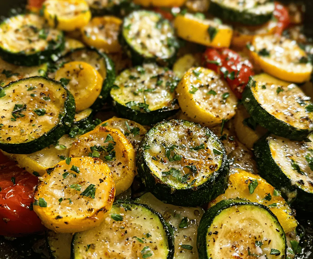 Cheesy Garlic Parmesan Zucchini and Squash Medley