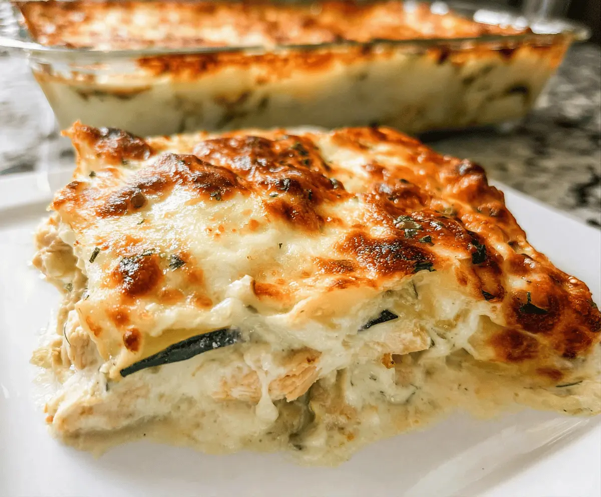 Easy Chicken Alfredo Zucchini Lasagna Recipe