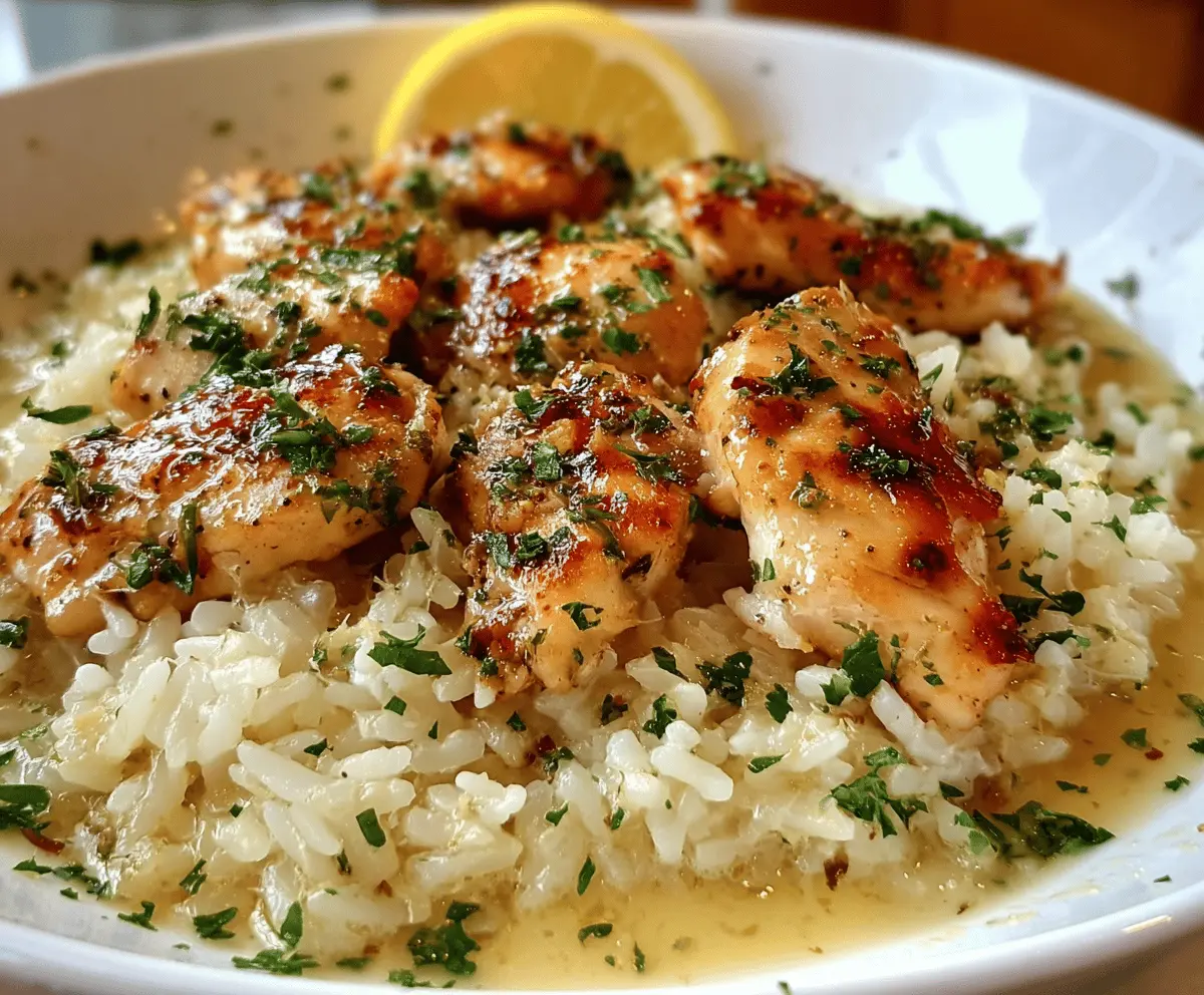 Easy Chicken Scampi with Garlic Parmesan Rice