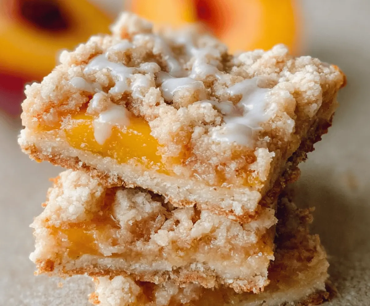 Easy Peach Crumble Bars Recipe for Summer