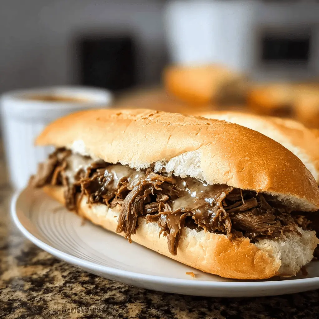 Easy Crockpot French Dip Sandwich Recipe