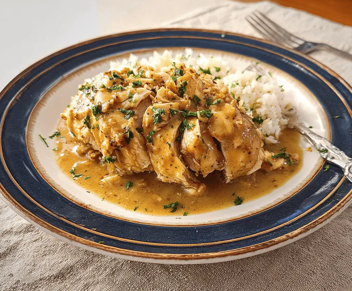 Easy Slow Cooker Chicken and Gravy Recipe
