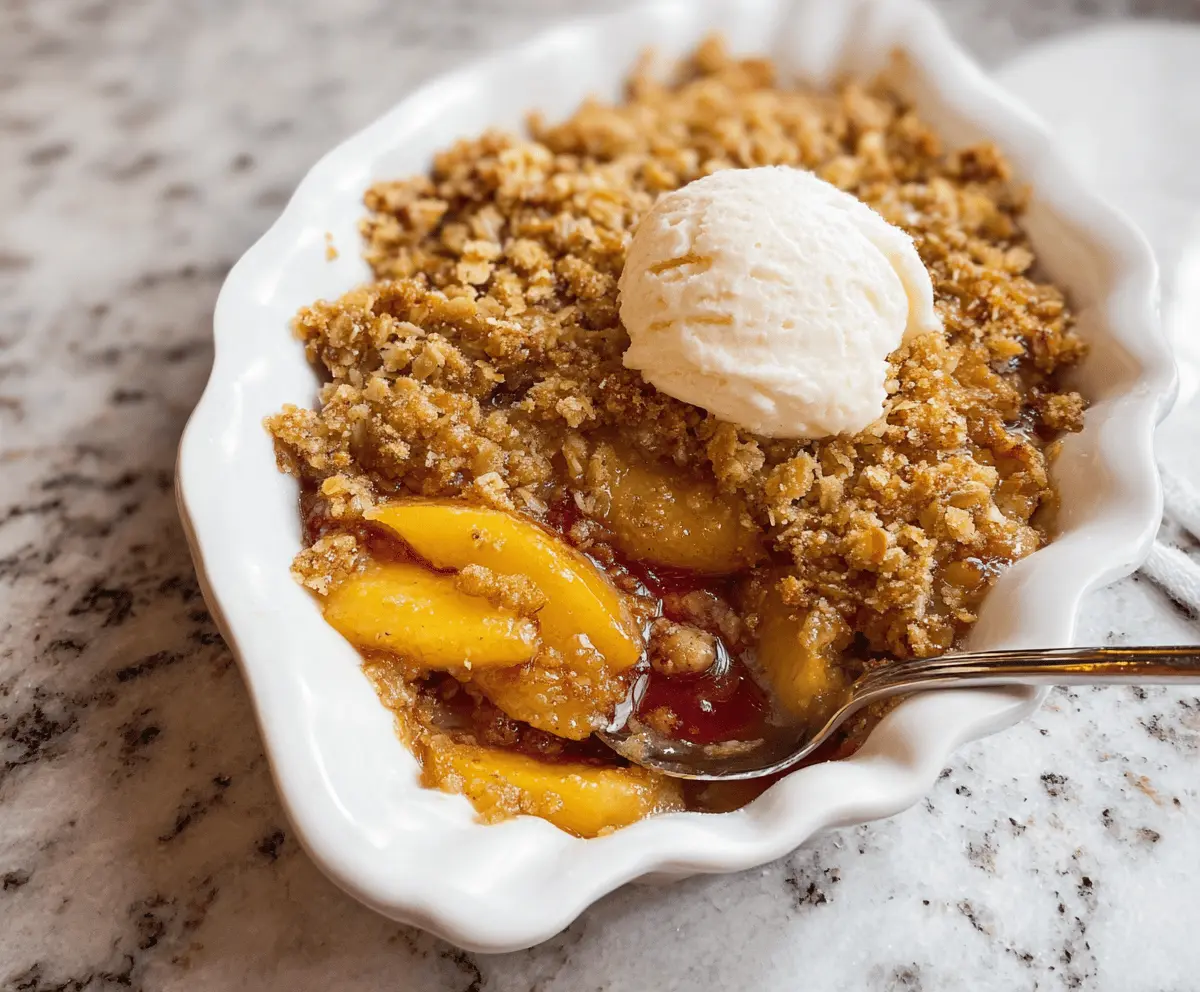 Easy Peach Crisp Recipe with Crunchy Topping