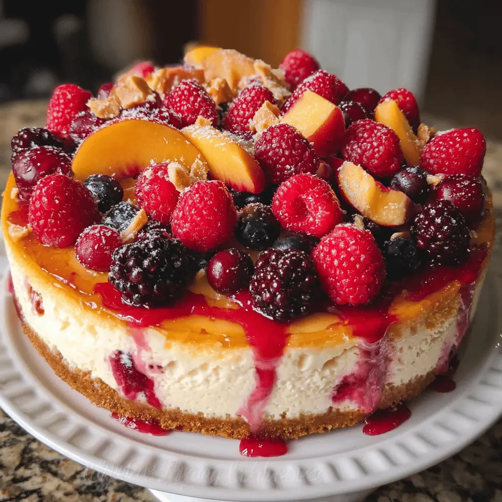 Summer Berry and Peach Cheesecake Recipe