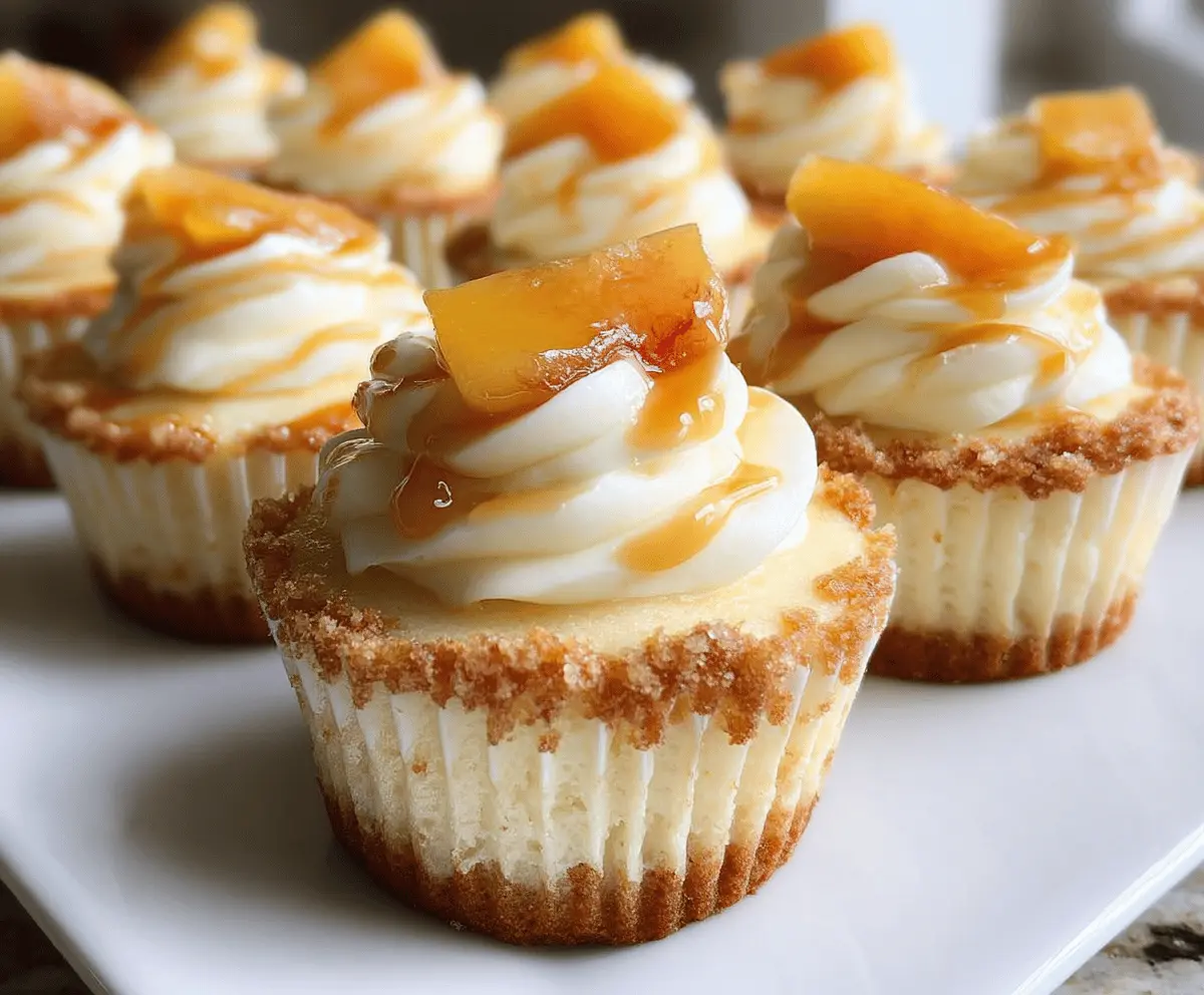 Creamy Peach and Honey Cheesecake Cupcakes
