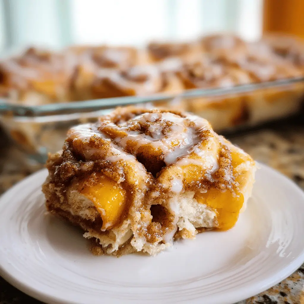 Easy Peach Cobbler Cinnamon Rolls Recipe