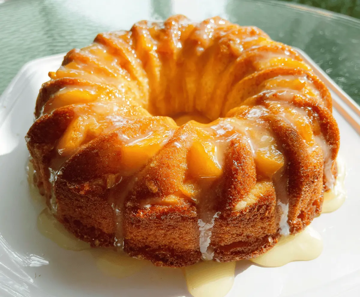 Easy Peach Cobbler Pound Cake Recipe